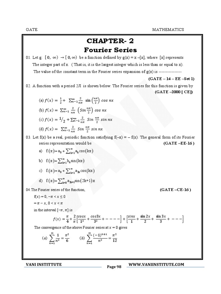 Fourier Transform and Series | PDF | Fourier Series | Trigonometric ...