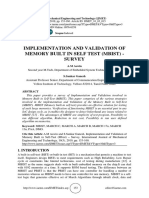 Memory Testing - MBIST, BIRA - BISR - Algorithms, Self Repair Mechanism ...