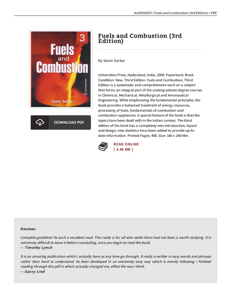 Fuels and Combustion 3rd Edition | PDF | Books | Written Communication