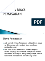 Analisa Biaya Pemasaran