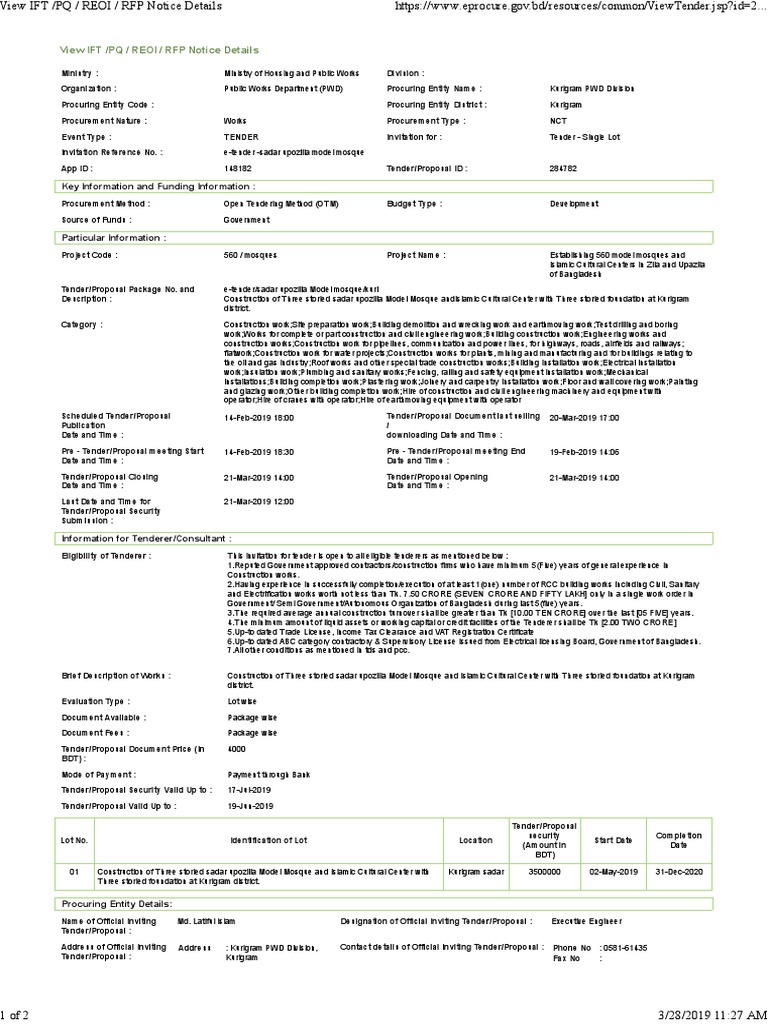 RFP Notice Details | PDF | General Contractor | Economic Sectors