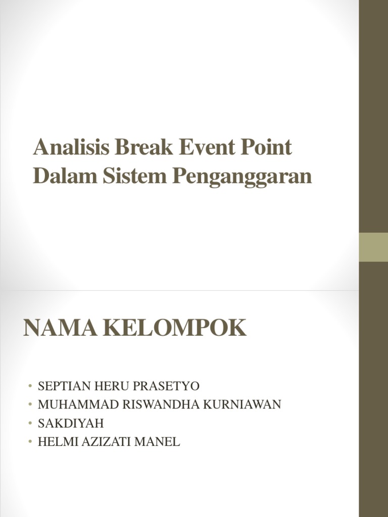 Analisis Titik Impas dalam Anggaran | PDF