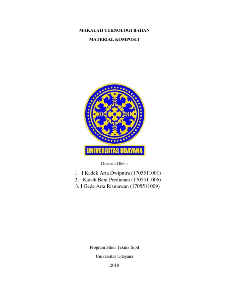 Makalah Teknologi Bahan Material Komposit Makalah Teknologi Bahan Material Komposit