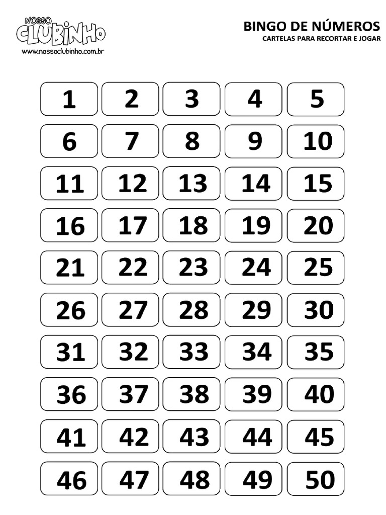 Bingo Números X Quantidades (arquivos Pdf), Elo7
