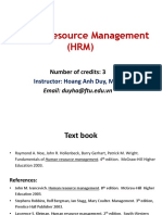 Human Resource Management (HRM) : Instructor: Hoang Anh Duy, MBA