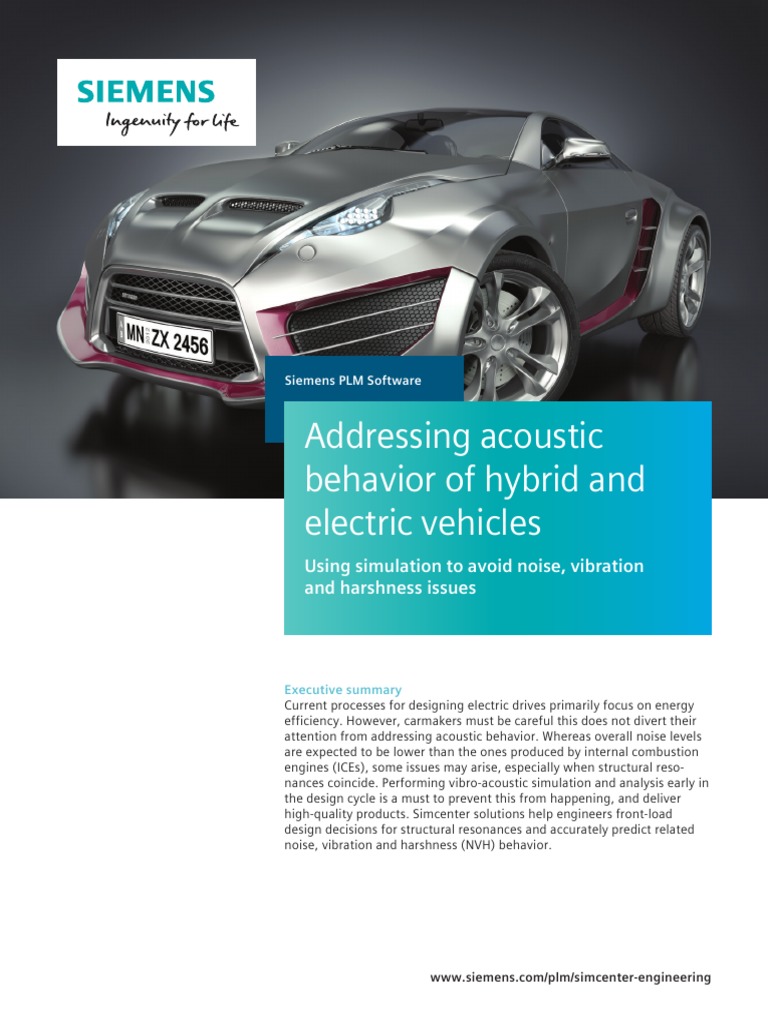 Siemens PLM Using Simulation To Address NVH Issues of Hybrid and