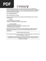 Universidade Da Bíblia - Esboço Do Projeto