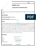 Experiment No:9. Pulse Width Modulation and Demodulation