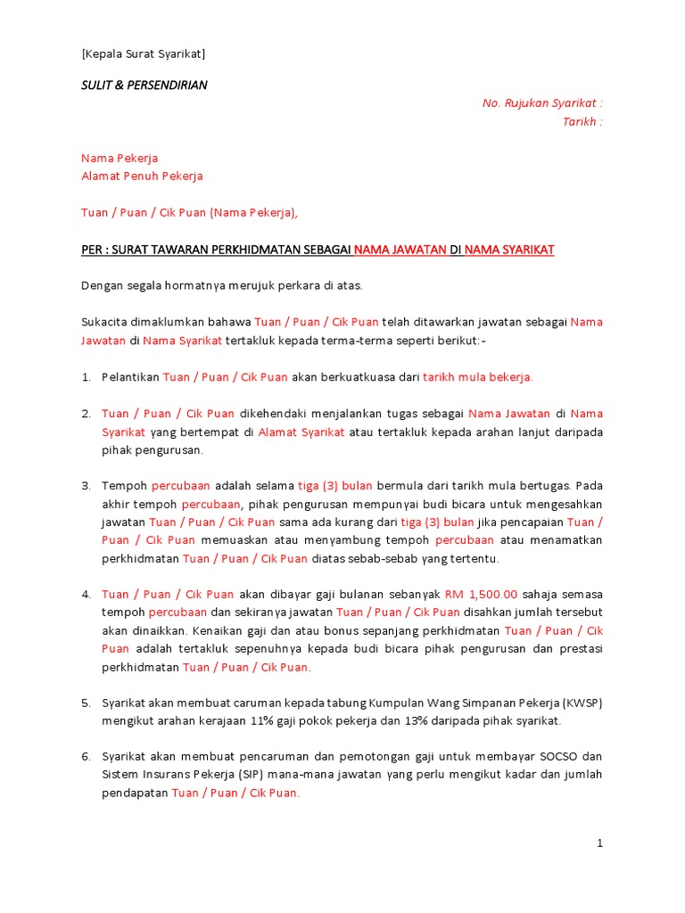 Surat Tawaran