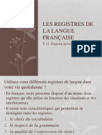 Registres de La Langue Francaise