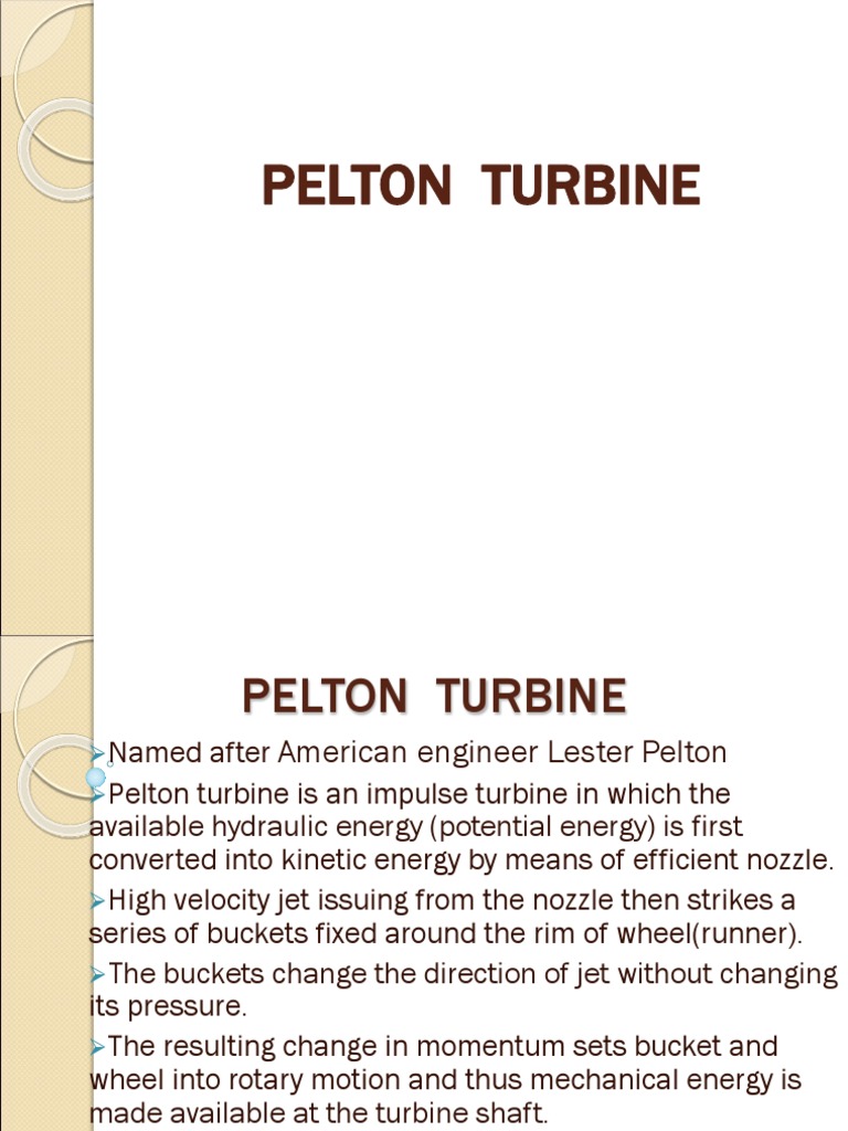 Pelton Turbine: Components and Design | PDF | Turbine | Jet Engine
