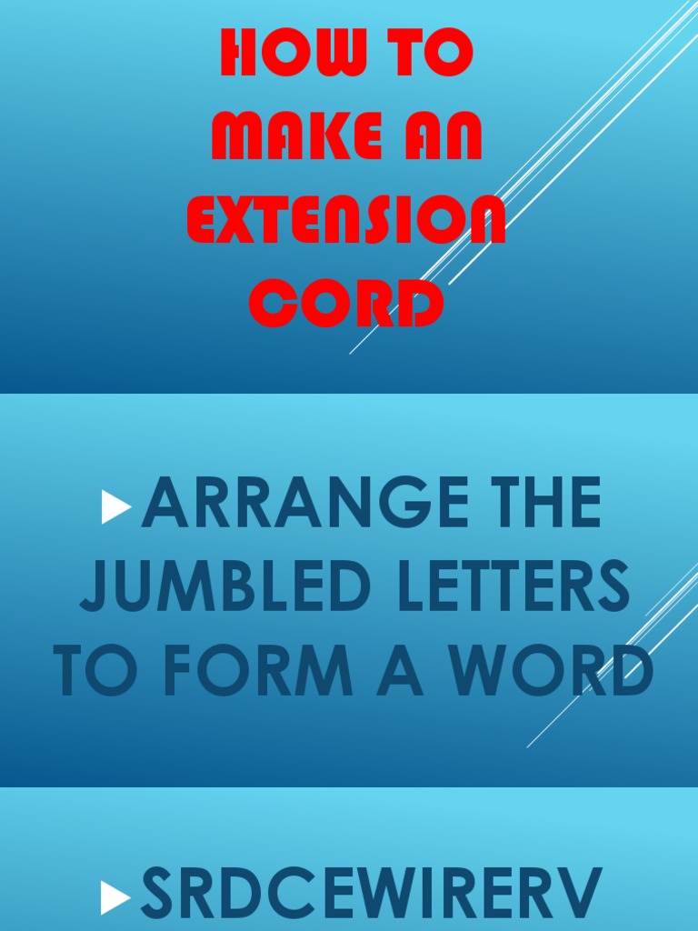 A StepbyStep Guide to Making a Basic Electrical Extension Cord PDF