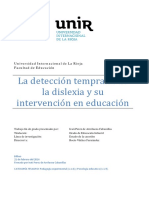 Detección temprana dislexia Educación Infantil