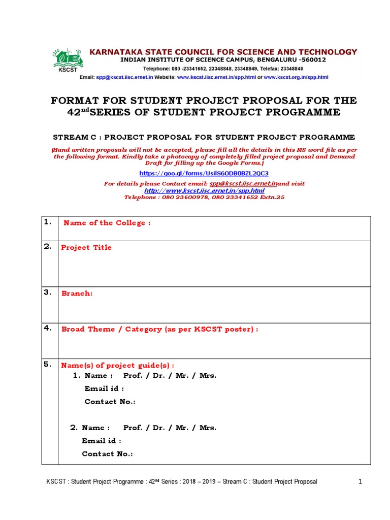 SPP 42 Series Stream C Proposal Format-1 | PDF | Internet Of Things ...
