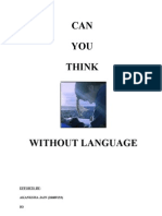 Can We Think Without Language 11