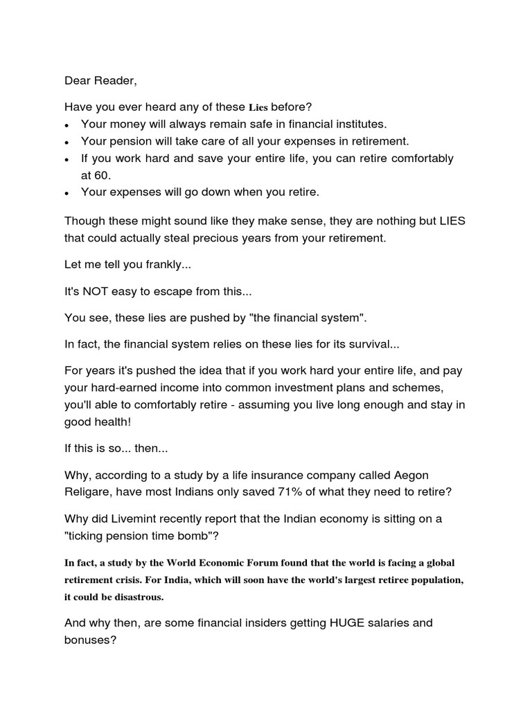 Secret 4 Early Retirement Pdf Retirement Stocks