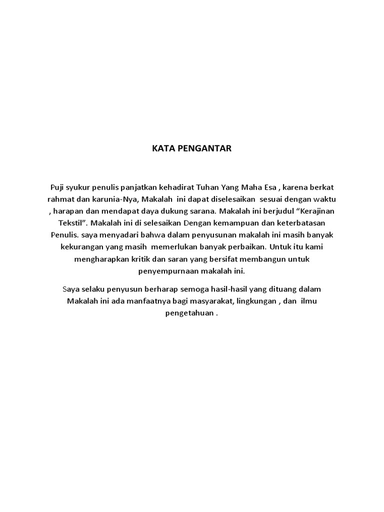 Makalah Tentang Tekstil
