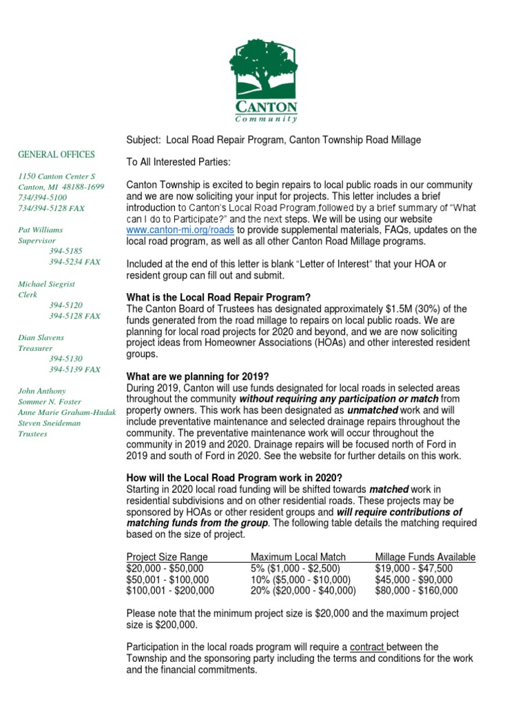 Residential Road Program Introduction 2019 | PDF | Government | Business