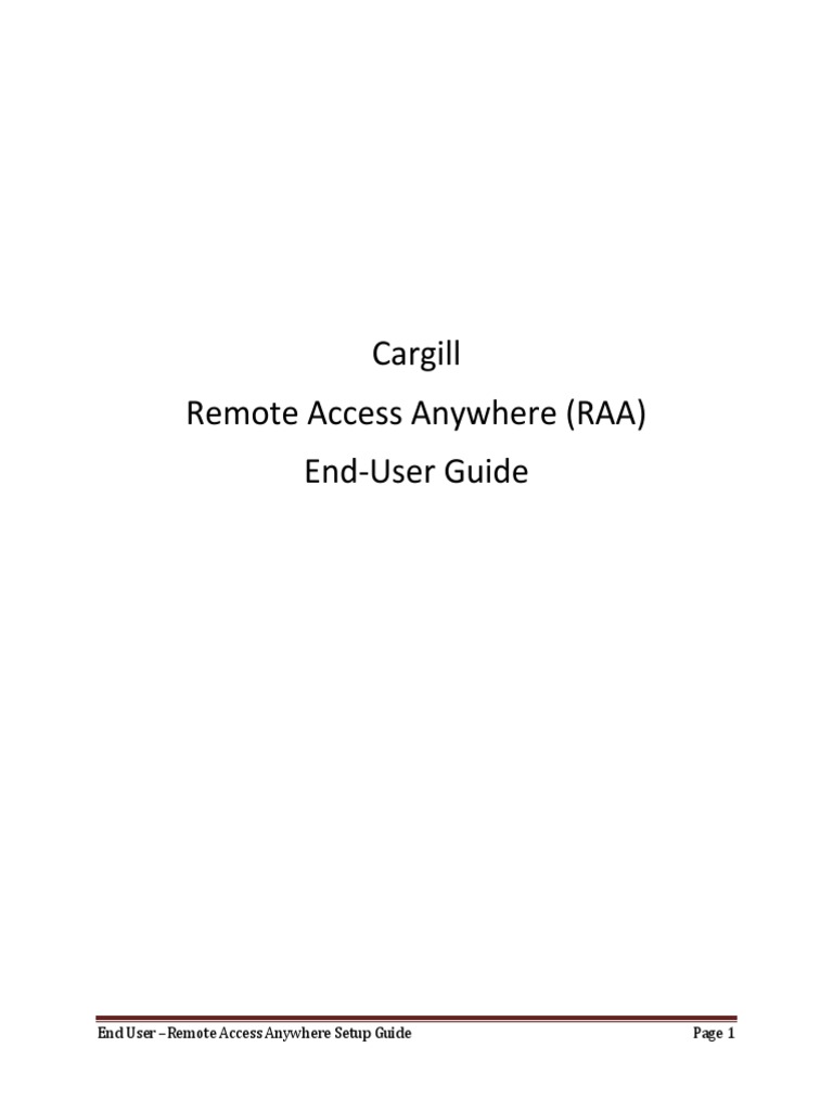 Cargill Remote Access Setup Guide | PDF | Login | World Wide Web