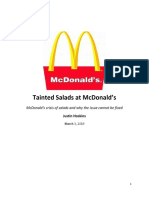 Writing Example Tainted Salads at Mcdonald Case Study Paper