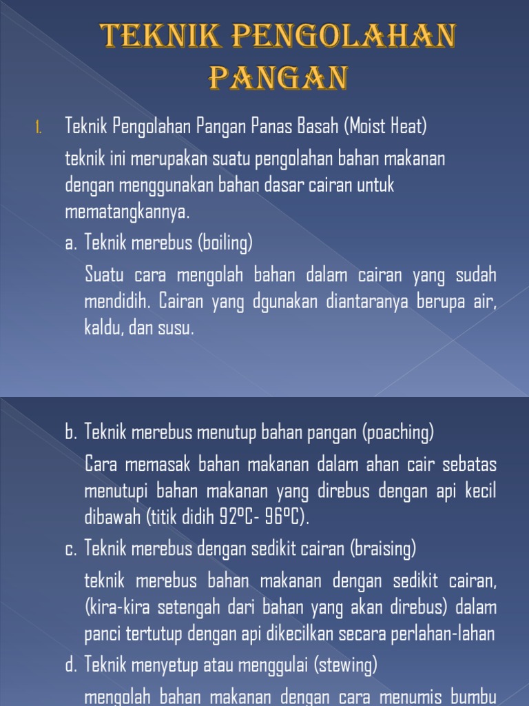 Teknik Pengolahan Pangan Prakarya Vii