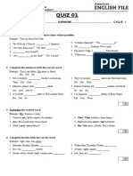 First Cycle Quiz 1