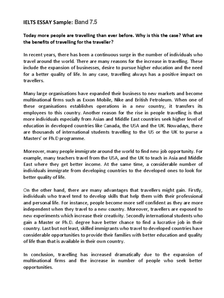 Travelling Essay in Words - Short Essay on Travelling