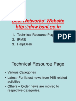 Data Networks' Website: 1. Technical Resource Page 2. Irms 3. Helpdesk