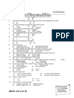 Chemistry Objective Test Answers