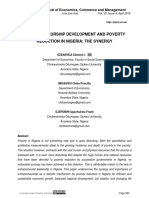 ENTREPRENEURSHIP DEVELOPMENT AND POVERTY REDUCTION IN NIGERIA