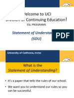 Welcome To UCI Division of Continuing Education: Statement of Understanding (SOU)