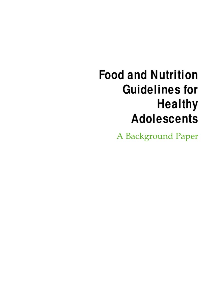 Adolescent Nutrition Guidelines Overview | PDF | Dietary Fiber | Diet ...