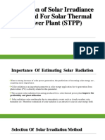 Final PPT - Selection of Solar Irradiance Method For Solar Thermal