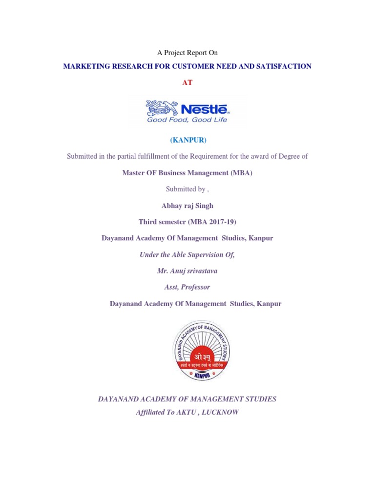 A Project Report On AB | PDF