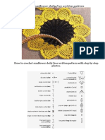 How to Crochet Sunflower Doily Free Written Pattern
