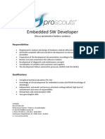 Jobbeschreibung - (Senior) Embedded SW Developer Engl