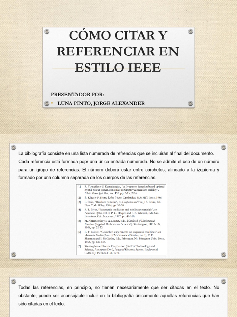 Cómo Citar y Referenciar en Estilo IEEE PDF Bibliografía