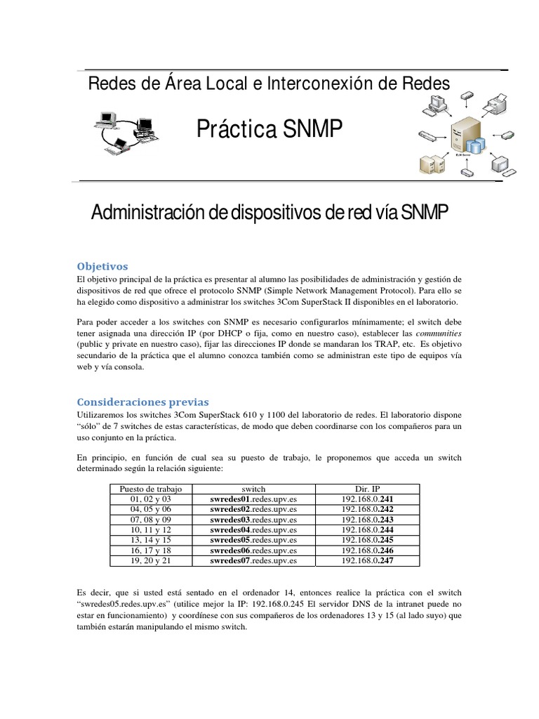 Practica SNMP - ESP - PDF | PDF | Conmutador de red | Perl