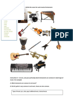 Instruction I: Write The Name For Each Musical Instrument