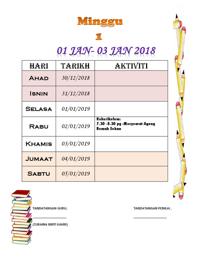 Divider Mingguan Versi Rumi Pdf