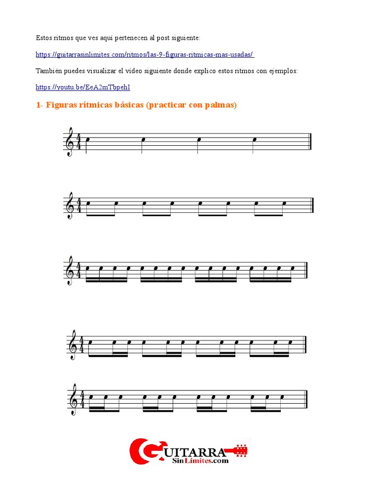 9 Figuras Rítmicas Más Usadas en La Música Acorde (Música) Ritmo