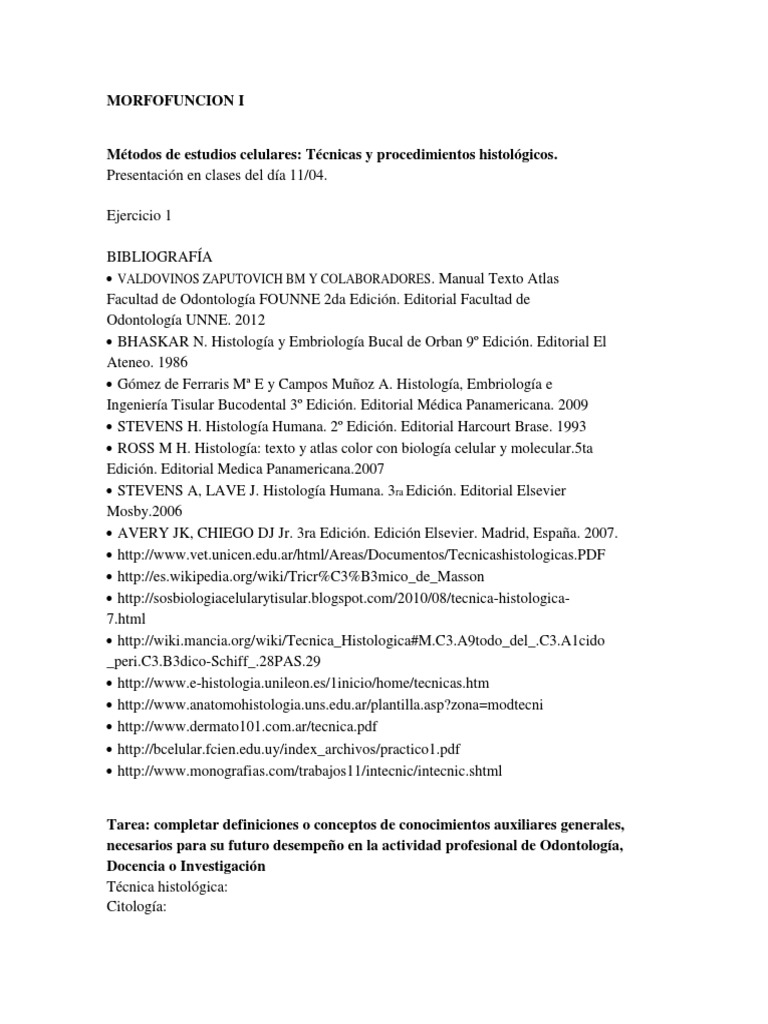 1 Tecnicas Histologicas