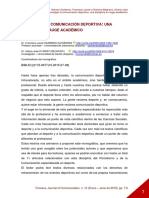 Investigar La Comunicación Deportiva: Una Disciplina en Auge Académico