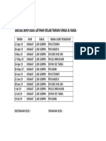 Jadual Bertugas Latihan Kelab Tarian Singa & Naga