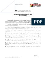 Angola - Decreto Executivo 96/09 Taxas de Licença Ambiental
