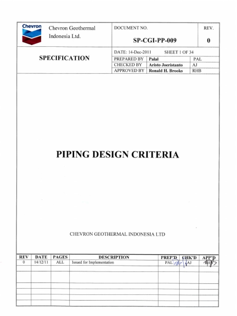 Piping Design Criteria Overview | PDF | Pipe (Fluid Conveyance) | Valve