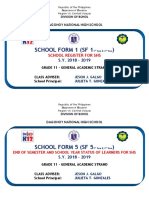 School Form 1 (SF 1) : School Register For Shs