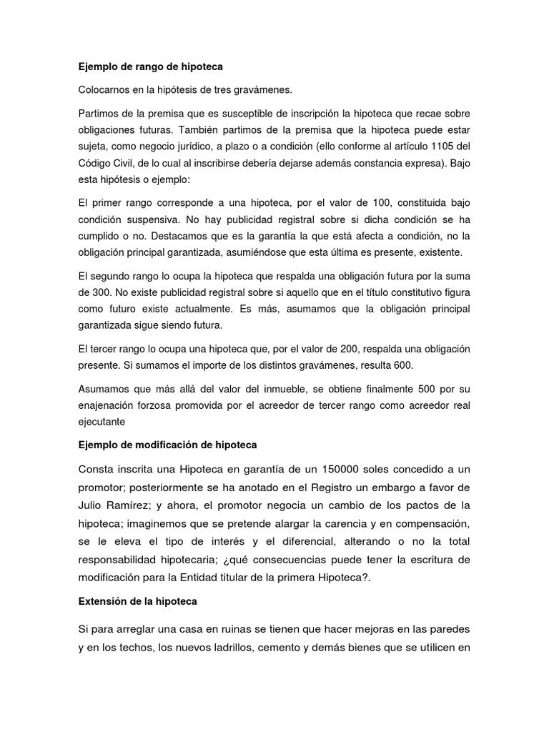 Ejemplo de Rango de Hipoteca PDF