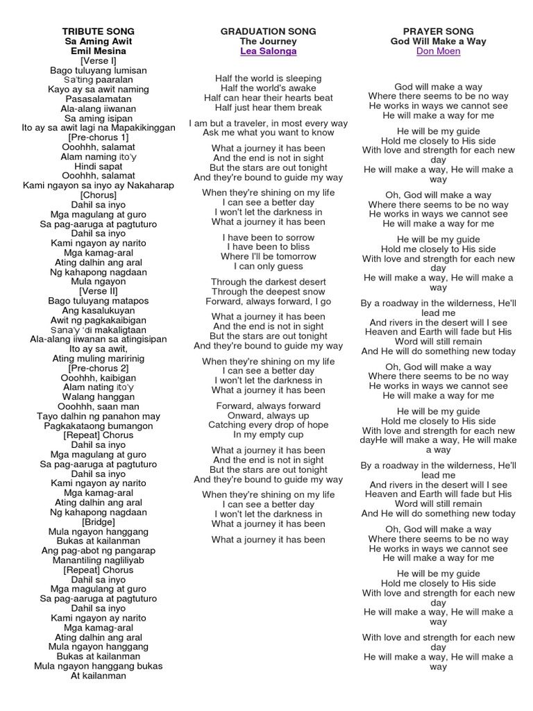 Songs Lyrics | PDF