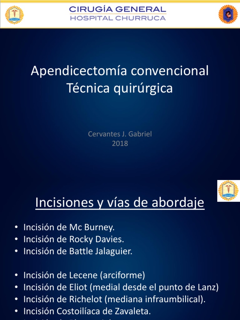 Apendicectomía Convencional - Técnica Quirúrgica | PDF | Cirugía ...